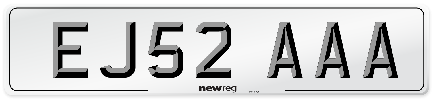 EJ52 AAA Number Plate from New Reg